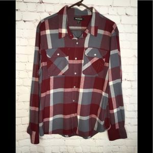 True Religion Men's Flannel Long Sleeve Plaid Button Down Shirt Large